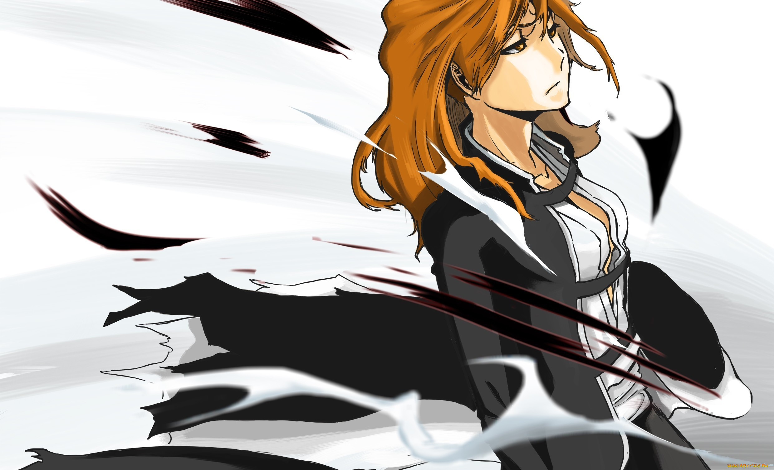 Обои Аниме Bleach, обои для рабочего стола, фотографии аниме, bleach, блич,  девушка, арт, белый, фон Обои для рабочего стола, скачать обои картинки  заставки на рабочий стол.